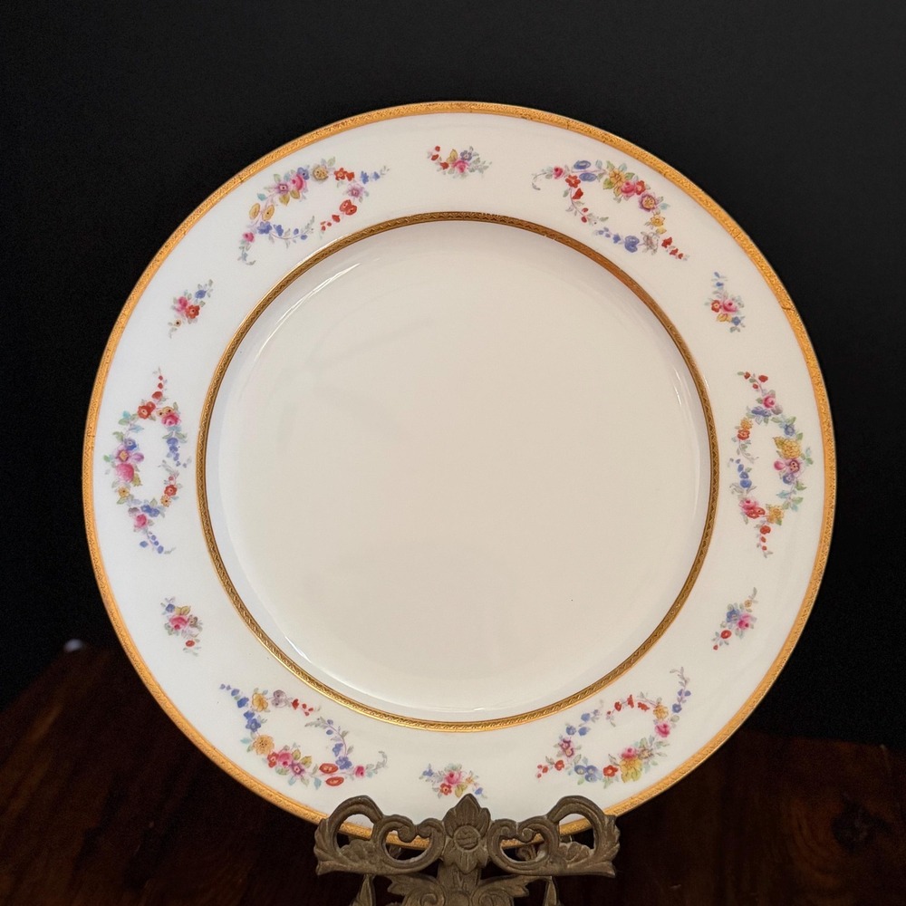 Antique Minton Rose England Porcelain Dinner Plate‎ Globe & Crown Backstamp